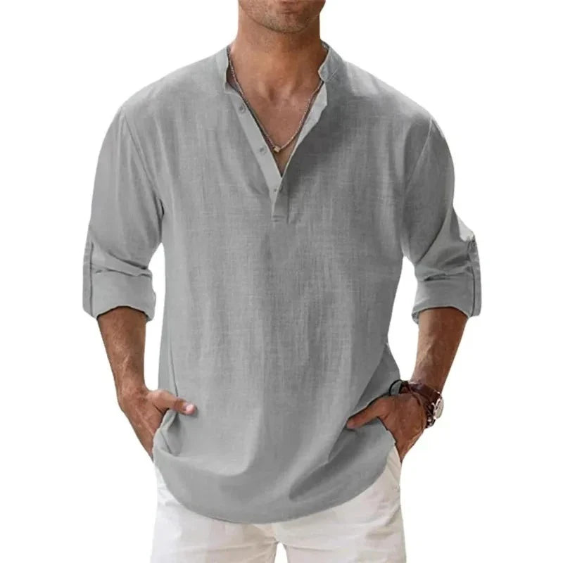 Chemise Henley Homme – Légère, Respirante, Style Casual
